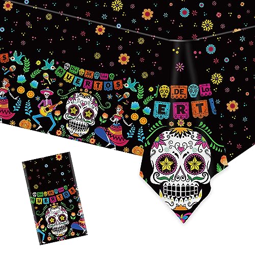 DPKOW Totenkopf Tischdecke Tag der Toten Dekorationen Dia De Los Muertos Tischdecken Tischtuch Halloween Tag der Toten Tischdekoration Dia De Los Muertos Mexikanische Party, 9 x 4,5 Fuß Kunststoff DPKOW Totenkopf Tischdecke Tag der Toten Dekorationen Dia De Los Muertos Tischdecken Tischtuch Halloween Tag der Toten Tischdekoration Dia De Los Muertos Mexikanische Party, 9 x 4,5 Fuß Kunststoff von DPKOW