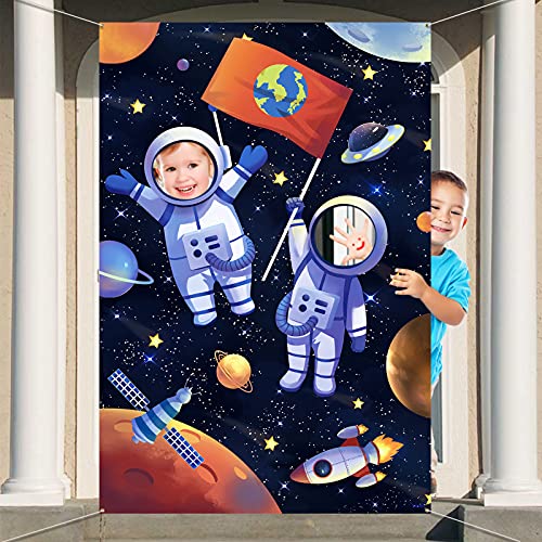 DPKOW Weltraum Geburtstag Foto Requisite Banner, Lustige Gesicht Spiel für Kinder Party Fotohintergrund Dekoration, Weltraum Astronaut Thema Party Spiel Banner Fotoaccessoires DPKOW Weltraum Geburtstag Foto Requisite Banner, Lustige Gesicht Spiel für Kinder Party Fotohintergrund Dekoration, Weltraum Astronaut Thema Party Spiel Banner Fotoaccessoires von DPKOW