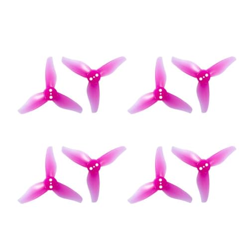 Shenstar 4 Paare 2023 2x2,3 Zoll 3 Blattpropeller mit 3 Löchern, die mit 1105 bis 1108 Motoren Kompatibel mit RC -Flugzeug -FPV -Zahnstocher -Kunststoff -Requisiten kompatibel sind(1.5mm hole Rose Red von DPLBAZHC