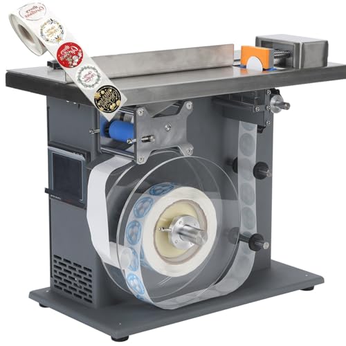 DPLXQPP 2-in-1 Tisch-Etikettiermaschine Für Runde Etiketten (ø2,5-3cm),Halbautomatischer Applikator Für Transparent Oder Opak,Für Kosmetik- Und Elektronikverpackungen von DPLXQPP