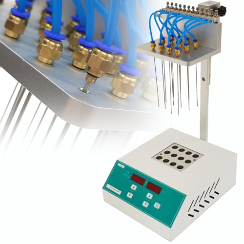 DPQYJPP 12/24 Löcher Stickstoffprobenkonzentrator Trocken-Stickstoffgebläse Instrument Blow Down Konzentrator Verdampfer LED-Anzeige, Raumtemperatur 5℃-150℃, für Laborextraktion 12holes DPQYJPP 12/24 Löcher Stickstoffprobenkonzentrator Trocken-Stickstoffgebläse Instrument Blow Down Konzentrator Verdampfer LED-Anzeige, Raumtemperatur 5℃-150℃, für Laborextraktion 12holes von DPQYJPP