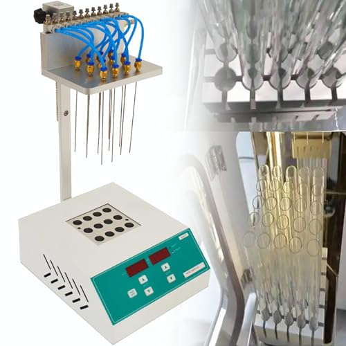 DPQYJPP Stickstoffprobenkonzentrator, trocken beheizter Stickstoffverdampfer, Laborprobenverdampfer, 12/24-Loch-Trocken-Stickstoffblasmaschine, Stickstoffkonzentrator, LED-Anzeige 12holes DPQYJPP Stickstoffprobenkonzentrator, trocken beheizter Stickstoffverdampfer, Laborprobenverdampfer, 12/24-Loch-Trocken-Stickstoffblasmaschine, Stickstoffkonzentrator, LED-Anzeige 12holes von DPQYJPP