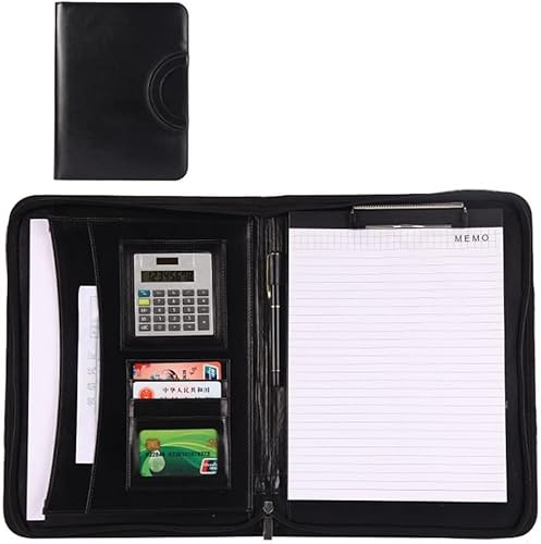Business-Ordner-Organizer, Business mit Griff, Kartenaufbewahrung, Schreibblock, personalisierte Tragetasche for Vorstellungsgespräche (Schwarz)(Svart) von DPSQQ
