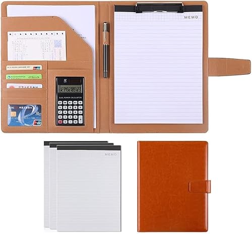 Business-Ordner-Organizer, Executive-File, Legal Document Organizer, Visitenkartenhalter inklusive Schreibblock im Letter-Format (blau)(Bruin) von DPSQQ