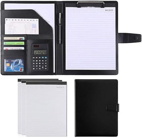 Business-Ordner-Organizer, Executive-File, Legal Document Organizer, Visitenkartenhalter inklusive Schreibblock im Letter-Format (blau)(Svart) von DPSQQ
