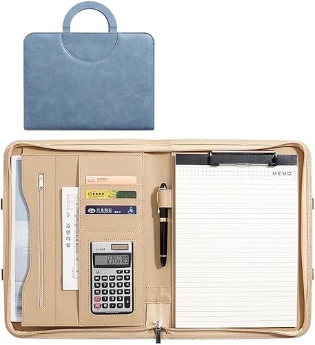 Business-Ordner-Organizer, Klemmbrett-Business-Konferenztasche for Damen und Herren (blau)(Blue) von DPSQQ