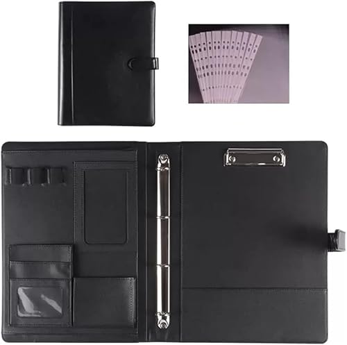 Business-Ordner-Organizer, Konferenz-Dateiordner mit Klemmbrett im A4-Format (Schwarz)(Svart) von DPSQQ
