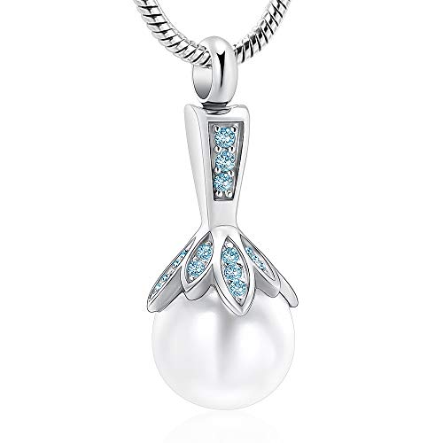 Halskette, Mädchen-Accessoires, Kremationsschmuck for Asche, Perlen-Urnen-Halskette, Schmuck, Aschehalter for Frauen, Asche-Andenken, Geburtstagsgeschenk(Blue) von DPSQQ