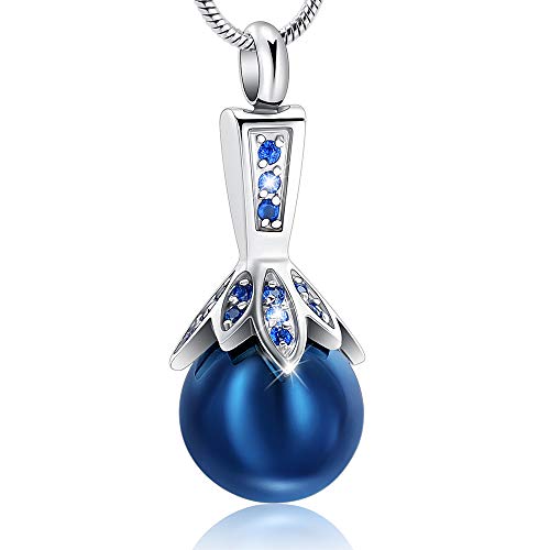 Halskette, Mädchen-Accessoires, Kremationsschmuck for Asche, Perlen-Urnen-Halskette, Schmuck, Aschehalter for Frauen, Asche-Andenken, Geburtstagsgeschenk(BlueA2) von DPSQQ