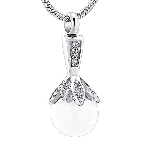 Halskette, Mädchen-Accessoires, Kremationsschmuck for Asche, Perlen-Urnen-Halskette, Schmuck, Aschehalter for Frauen, Asche-Andenken, Geburtstagsgeschenk(Glass) von DPSQQ