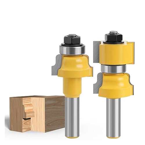 Hartmetallfräser* Fräser, Schneidwerkzeug, 2 Stück Schiene und Holm, 12 mm, 12,7 mm Schaft, Fensterflügel-Fräser, umkehrbarer Fensterflügel (Größe: 12,7 mm) (Größe: 12 mm) von DPSQQ