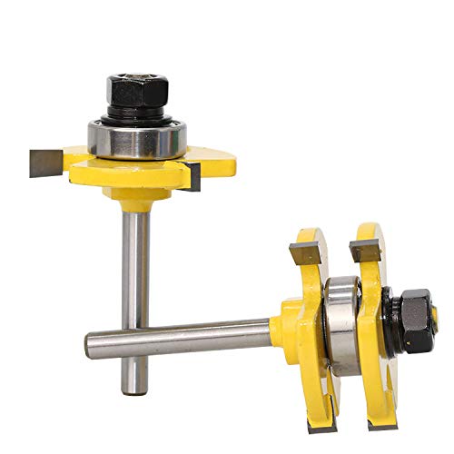 Hartmetallfräser* Fräser, Schneidwerkzeug, 2-teilig, 6,35 mm Schaft, hochwertiges Nut- und Federverbindungs-Fräser-Set, 3/4-Zoll-Holzschneidewerkzeug Hartmetallfräser* Fräser, Schneidwerkzeug, 2-teilig, 6,35 mm Schaft, hochwertiges Nut- und Federverbindungs-Fräser-Set, 3/4-Zoll-Holzschneidewerkzeug von DPSQQ