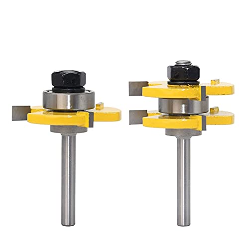 Hartmetallfräser* Fräser, Schneidwerkzeug, 2-teiliges Nut- und Federfräser-Set, 6 mm Schaft, Nut- und Feder-Set, Fräser-Set, 3/4 Zoll Schaft, Holzschneidewerkzeug von DPSQQ