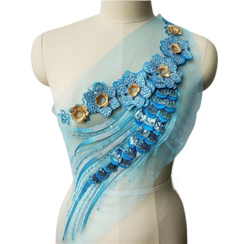 Spitzenapplikationen, himmelblauer Blumenspitzenstoff, Paillettenquaste, bestickte Kleidapplikationen, Kragen, Netz, Aufnäher for Hochzeitsdekoration, Kleid, DIY Spitzenapplikationen, himmelblauer Blumenspitzenstoff, Paillettenquaste, bestickte Kleidapplikationen, Kragen, Netz, Aufnäher for Hochzeitsdekoration, Kleid, DIY von DPSQQ