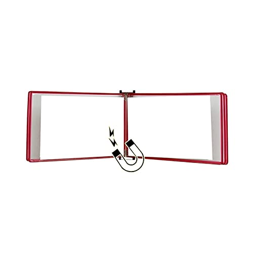Tragbarer Präsentationsordner, an der Wand montierter Aktenhalter, A4 [8,26 Zoll × 11,69 Zoll], 10 Taschen, an einem Metallgerät befestigt (rot) (Elternteil, weiß)(10 Pockets Red,Red) von DPSQQ