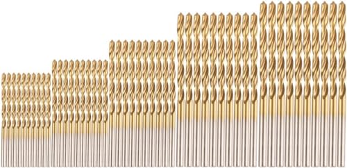 50-teiliges Spiralbohrer-Set, 1 mm, 1,5 mm, 2 mm, 2,5 mm, 3 mm, HSS-Bohrer-Set, Titan-Metallbohrer, Handspiralbohrer, Mikrobohrer-Sets, Werkzeuge, professionelle Bohrer für Holz, Metall, Glas, Zubehör von DPWOUM