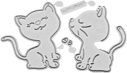 Metall-Stanzformen, Motiv: Katze, Tier, Blume, zwei Kätzchen, Prägeschablonen für DIY, Scrapbooking, Fotoalbum, Bastelpapier, dekorative Karten, Stanzform Metall-Stanzformen, Motiv: Katze, Tier, Blume, zwei Kätzchen, Prägeschablonen für DIY, Scrapbooking, Fotoalbum, Bastelpapier, dekorative Karten, Stanzform von DPWOUM