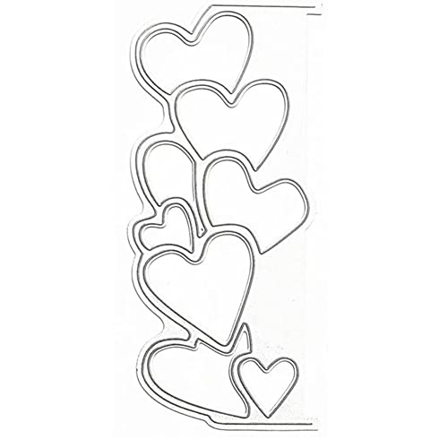 Stanzschablone mit silbernem Herz-Bordüre, hohler Rahmen, Metall-Stanzform für Kartenherstellung, Stanzschablonen für Bastelarbeiten, Scrapbooking, Fotoalbum, Papier, dekoratives Handwerk für Stanzschablone mit silbernem Herz-Bordüre, hohler Rahmen, Metall-Stanzform für Kartenherstellung, Stanzschablonen für Bastelarbeiten, Scrapbooking, Fotoalbum, Papier, dekoratives Handwerk für von DPWOUM