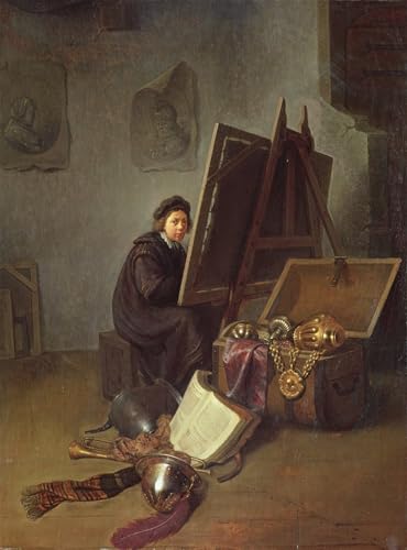 DQCJIYIGL Berühmte Gemälde Leinwanddruck Kunst Wandmalereien Kunstwerk Porträt des Künstlers an seiner Staffelei in seinem Atelier von Gerrit Dou Poster Bilder für Wohnzimmerdekoration 60x90cm DQCJIYIGL Berühmte Gemälde Leinwanddruck Kunst Wandmalereien Kunstwerk Porträt des Künstlers an seiner Staffelei in seinem Atelier von Gerrit Dou Poster Bilder für Wohnzimmerdekoration 60x90cm von DQCJIYIGL