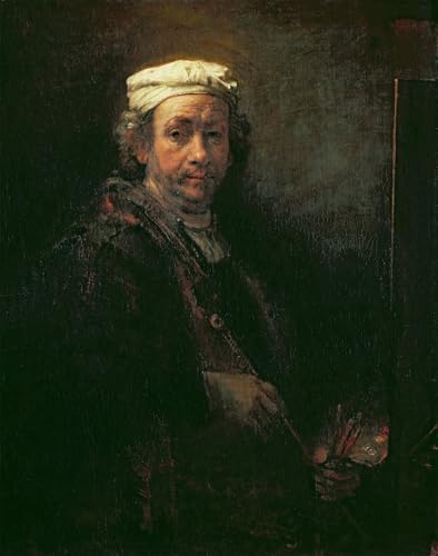 DQCJIYIGL Berühmte Gemälde Leinwanddruck Kunst Wandmalereien Kunstwerk Porträt des Künstlers an seiner Staffelei von Rembrandt Van Rijn Poster Bilder für Wohnzimmerdekoration 60x90cm von DQCJIYIGL