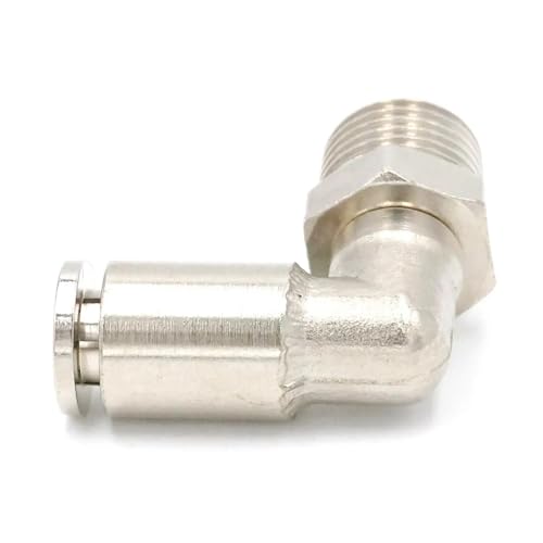 DQFOCPHHAA Pneumatic Nickel Brass Elbow Push In Connector Union Quick Release Air Fitting Plumbing 1/4" Male to Fit Tube O/D 6mm DQFOCPHHAA Pneumatic Nickel Brass Elbow Push In Connector Union Quick Release Air Fitting Plumbing 1/4" Male to Fit Tube O/D 6mm von DQFOCPHHAA