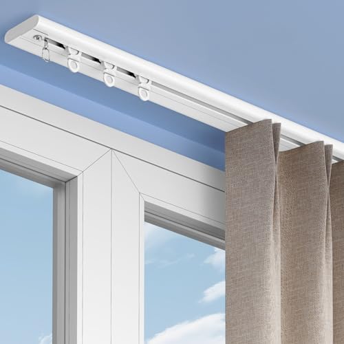 DQRMVV Ultradünne Vorhangschiene Für Nach Innen öffnende Fenster, Vorhangschiene Aus Aluminiumlegierung, Deckenmontiert, Geräuscharm, Gleitschiene Für Privatsphäre, Raumteiler(Size:2.20M,Color:weiß) DQRMVV Ultradünne Vorhangschiene Für Nach Innen öffnende Fenster, Vorhangschiene Aus Aluminiumlegierung, Deckenmontiert, Geräuscharm, Gleitschiene Für Privatsphäre, Raumteiler(Size:2.20M,Color:weiß) von DQRMVV