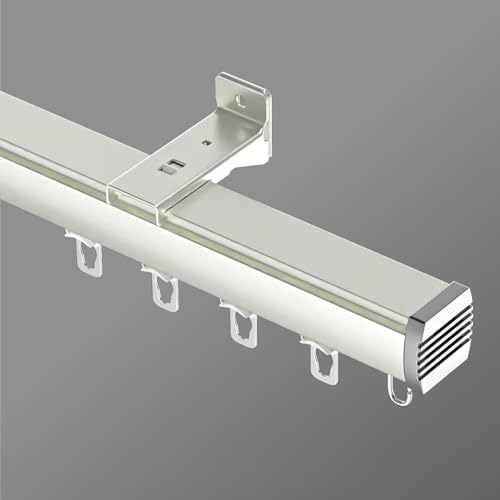 DQRMVV Vorhangschiene Aus Verdickter Aluminiumlegierung Mit Gelagerten Rädern, Geräuschlose Gleitschiene Für Decken-/Wandmontage, Einzelne Gardinenschiene Für Woh(Size:2.50M,Color:Weiß – Wandmontage) DQRMVV Vorhangschiene Aus Verdickter Aluminiumlegierung Mit Gelagerten Rädern, Geräuschlose Gleitschiene Für Decken-/Wandmontage, Einzelne Gardinenschiene Für Woh(Size:2.50M,Color:Weiß – Wandmontage) von DQRMVV
