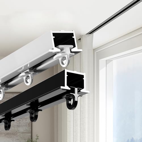 Versenkte Unsichtbare Vorhangschiene, An Der Decke Montierte Einbau-Gleitschiene, Vorab Verlegte Verdeckte Vorhangschiene, Aluminium-Deckenlaufschiene Für Raumteiler, Fenster(Size:2.90M,Color:schwarz) Versenkte Unsichtbare Vorhangschiene, An Der Decke Montierte Einbau-Gleitschiene, Vorab Verlegte Verdeckte Vorhangschiene, Aluminium-Deckenlaufschiene Für Raumteiler, Fenster(Size:2.90M,Color:schwarz) von DQRMVV
