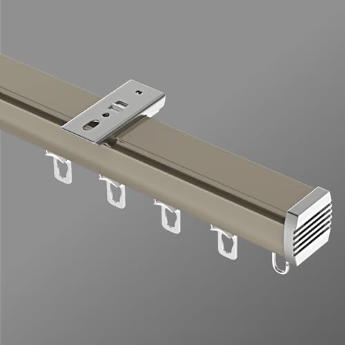 Vorhangschiene Aus Verdickter Aluminiumlegierung Mit Gelagerten Rädern, Geräuschlose Gleitschiene Für Decken-/Wandmontage, Einzelne Gardinenschiene Für Woh(Size:2.00M,Color:Champagner – Deckenmontage) Vorhangschiene Aus Verdickter Aluminiumlegierung Mit Gelagerten Rädern, Geräuschlose Gleitschiene Für Decken-/Wandmontage, Einzelne Gardinenschiene Für Woh(Size:2.00M,Color:Champagner – Deckenmontage) von DQRMVV