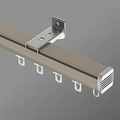 Vorhangschiene Aus Verdickter Aluminiumlegierung Mit Gelagerten Rädern, Geräuschlose Gleitschiene Für Decken-/Wandmontage, Einzelne Gardinenschiene Für Woh(Size:2.50M,Color:Champagner – Wandmontage) Vorhangschiene Aus Verdickter Aluminiumlegierung Mit Gelagerten Rädern, Geräuschlose Gleitschiene Für Decken-/Wandmontage, Einzelne Gardinenschiene Für Woh(Size:2.50M,Color:Champagner – Wandmontage) von DQRMVV
