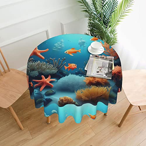 DQXYCTXC Korallenfisch-Unterwasser-Tischdecke, 152,4 cm, wasserdicht und öldicht, leicht zu reinigen, geeignet für Restaurants und Familientreffen. DQXYCTXC Korallenfisch-Unterwasser-Tischdecke, 152,4 cm, wasserdicht und öldicht, leicht zu reinigen, geeignet für Restaurants und Familientreffen. von DQXYCTXC