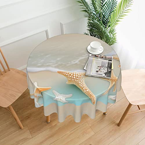 DQXYCTXC Tischdecke mit Seestern am Strand, 152,4 cm, wasserdicht und öldicht, leicht zu reinigen, geeignet für Restaurants und Familientreffen. DQXYCTXC Tischdecke mit Seestern am Strand, 152,4 cm, wasserdicht und öldicht, leicht zu reinigen, geeignet für Restaurants und Familientreffen. von DQXYCTXC