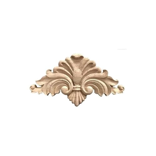 2 STÜCK Natürliche Blumen geschnitzt Holz Zierleisten - Holzfiguren für Wanddekoration, Türen und Möbel (Thickness 1.2cm-02) von DQZRTUECA