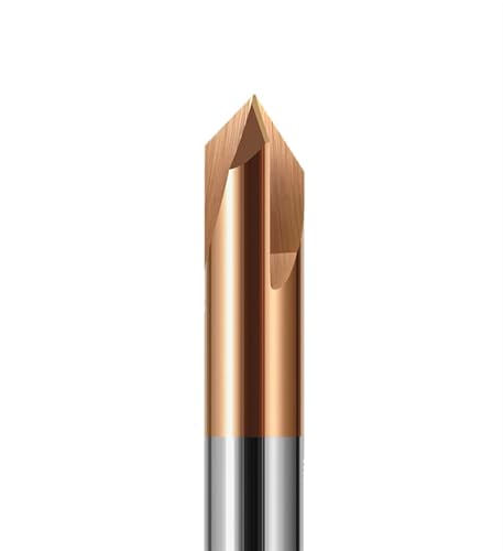 CNC-Schnitzung Router V-Bit, CNC-Hartmetall-Fasenfräser, 6 mm/8 mm Schaft, 60/90/120 Grad, 3 Schneiden, Hrc55/60/65, mehrfarbig(Hrc55 Bronze Coating-12x75,120 Degree) von DQZRTUECA