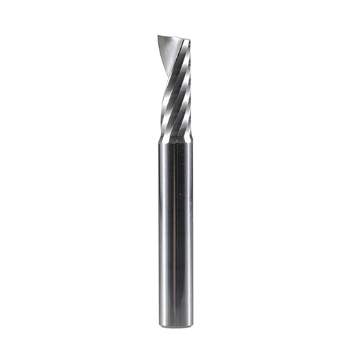 CNC-Schnitzung Router V-Bit, Einzelner Flöte-Spiral-Hartmetall-Schaftfräser 3,175/4/6 mm, mehrere Größen for Holz, Aluminium(SP1F-D12.0-L45) von DQZRTUECA