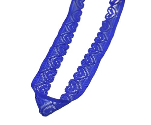 Crochet Cotton Lace Trimming, Elastisches Spitzenband, for Selbermachen, Basteln, Nähen, 18 mm, mehrfarbig, 4,5–9 m(1 Blue,5 Yards) von DQZRTUECA