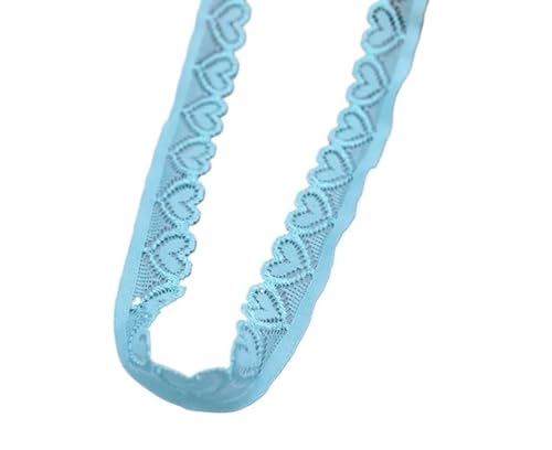 Crochet Cotton Lace Trimming, Elastisches Spitzenband, for Selbermachen, Basteln, Nähen, 18 mm, mehrfarbig, 4,5–9 m(Sky Blue,5 Yards) von DQZRTUECA