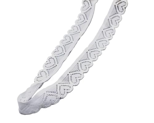 Crochet Cotton Lace Trimming, Elastisches Spitzenband, for Selbermachen, Basteln, Nähen, 18 mm, mehrfarbig, 4,5–9 m(White,5 Yards) von DQZRTUECA