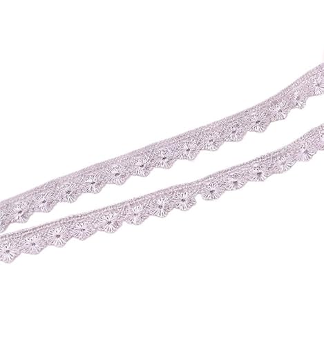 Crochet Cotton Lace Trimming, Spitzenband Mehrfarbig 12mm Breit, 2 Yards(Grey) von DQZRTUECA