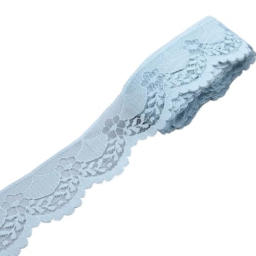 Crochet Cotton Lace Trimming, Spitzenband for Selbermachen, Nähen, Basteln, 40 mm breit, mehrfarbig, Packung mit 5 oder 10 Yards(Light Gray,10 yards) von DQZRTUECA