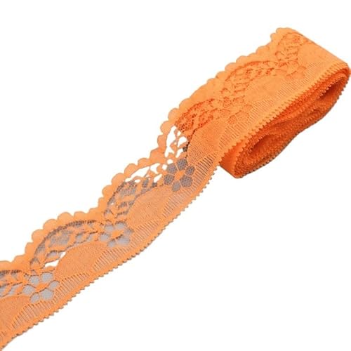 Crochet Cotton Lace Trimming, Spitzenband for Selbermachen, Nähen, Basteln, 40 mm breit, mehrfarbig, Packung mit 5 oder 10 Yards(Orange,5 yards) von DQZRTUECA