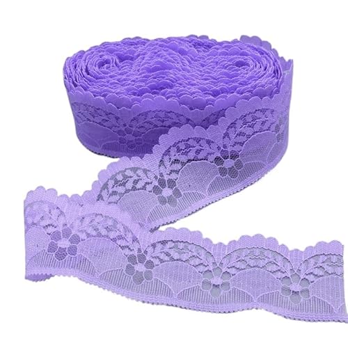 Crochet Cotton Lace Trimming, Spitzenband for Selbermachen, Nähen, Basteln, 40 mm breit, mehrfarbig, Packung mit 5 oder 10 Yards(Purple,10 yards) von DQZRTUECA