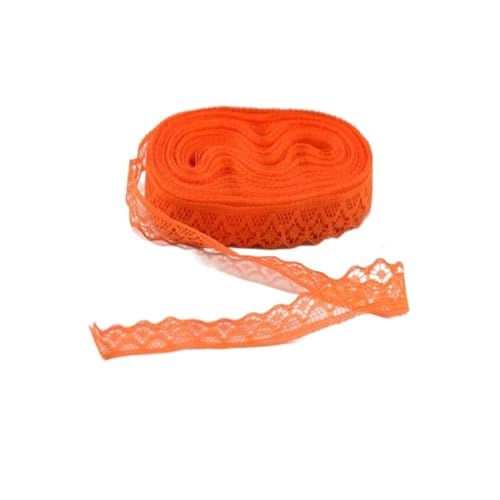 DQZRTUECA 14 mm Polyester-Spitzenband, 9,1 m, mehrfarbig, 4 Stück(Dark Orange) von DQZRTUECA