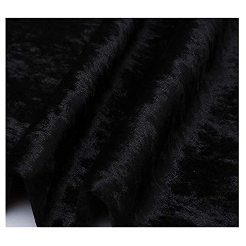 DQZRTUECA 150 cm breiter 2-Wege-Stretch-Samt-Polsterstoff for DIY, mehrfarbig, mehrere Größen(Black 19,2m) von DQZRTUECA