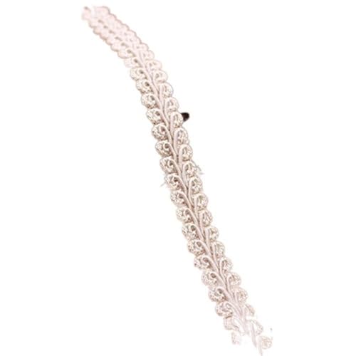 DQZRTUECA 2 Stück gebogenes Polyester-Spitzenband, mehrfarbig, 12mm (4-8) Yards(Beige,12mm 8yards) von DQZRTUECA