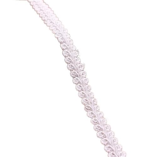DQZRTUECA 2 Stück gebogenes Polyester-Spitzenband, mehrfarbig, 12mm (4-8) Yards(White,12mm 4yards) von DQZRTUECA