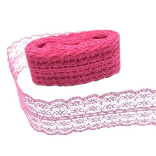 DQZRTUECA 4er-Pack Spitzenbänder, 9,1 m, 45 mm Breite, mehrfarbig(Rose) von DQZRTUECA