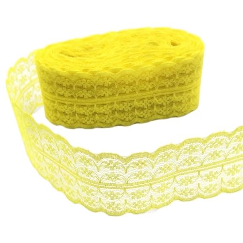 DQZRTUECA 4er-Pack Spitzenbänder, 9,1 m, 45 mm Breite, mehrfarbig(Yellow) von DQZRTUECA