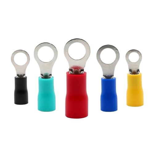 DQZRTUECA 50 Stück kaltgepresste isolierte O-Typ-Klemmen, 12–10 AWG, 4–6 mm, mehrfarbig, RV5.5, verschiedene Größen(Red,RV5.5-10) von DQZRTUECA