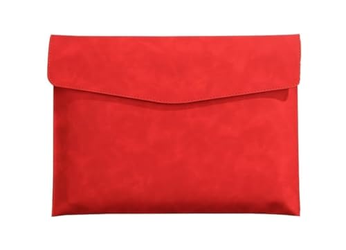 DQZRTUECA A4-Dokumententasche aus PU-Leder, mehrfarbig, 331 x 240 mm, 4er-Pack(Red) von DQZRTUECA
